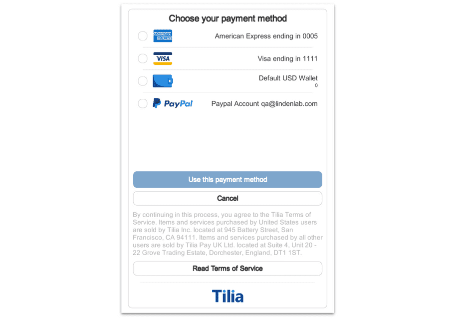 Tilia Hosted Checkout