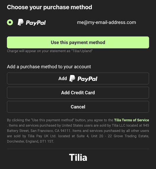 styled payment widget